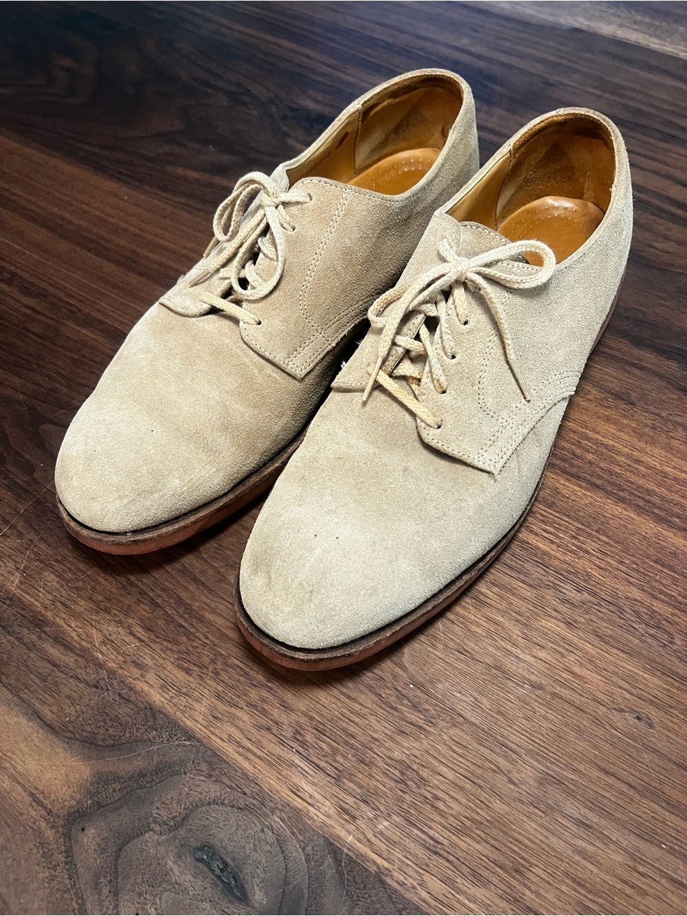 L.L. Bean Beige Suede Derby Shoes